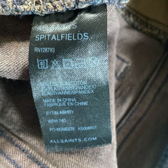 All Saints skinny jeans 28x32 dark gray blue wash - Picture 7 of 7